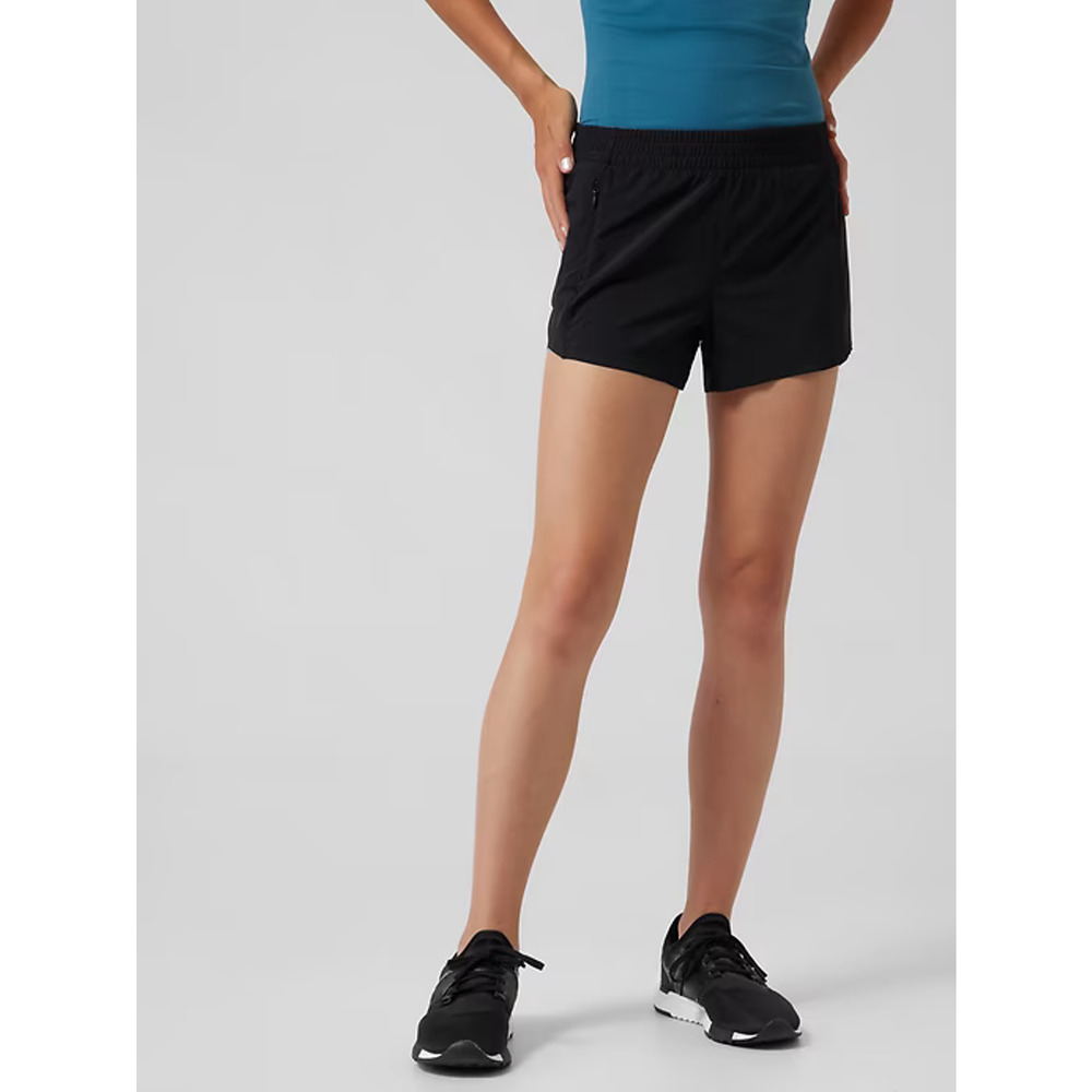 Athleta Girl Heart The Hustle 2.5" Shorts XL 14 Black Pockets Drawstring Lined